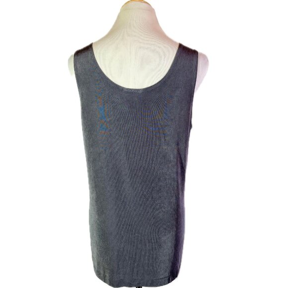 Chico's Travelers Size 2 (L) Slinky Knit Tank Top Scoop Neck Silvery Grey - Picture 5 of 7